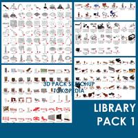 Gambar Sketchup Model Library Pack 01 dari 3D Pack Sketchup Kota Malang 3 Tokopedia