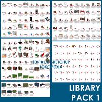 Gambar Sketchup Model Library Pack 01 dari 3D Pack Sketchup Kota Malang 4 Tokopedia