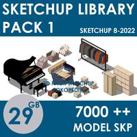 Gambar Sketchup Model Library Pack 01 dari 3D Pack Sketchup Kota Malang 1 Tokopedia