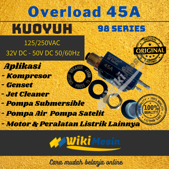 Gambar Overload 45A Kuoyuh 98 series Circuit Breaker Push Button Listrik dari Overload Wikimesin Kab. Tangerang Tokopedia
