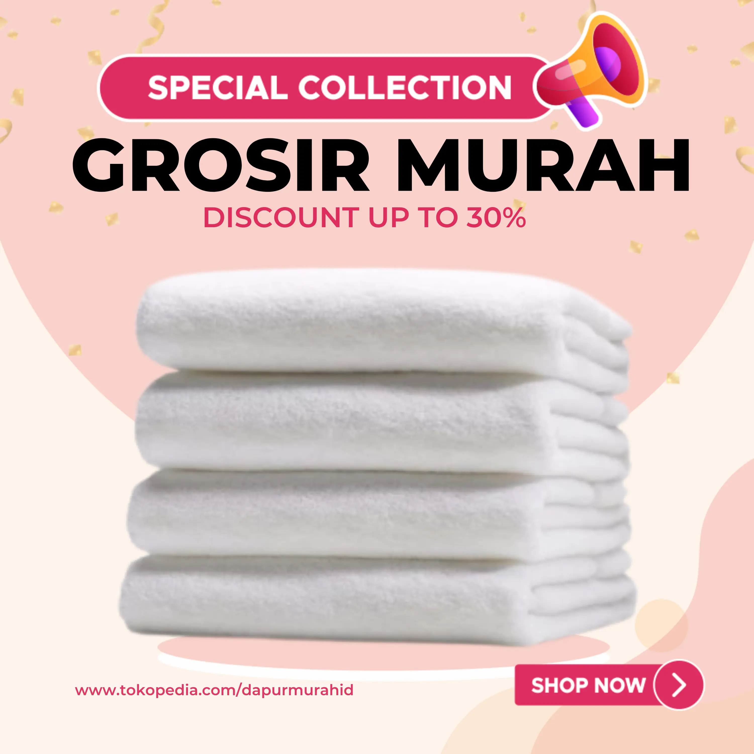 Handuk Mandi Halus Mutia Jumbo 70 x 135 cm - Putih