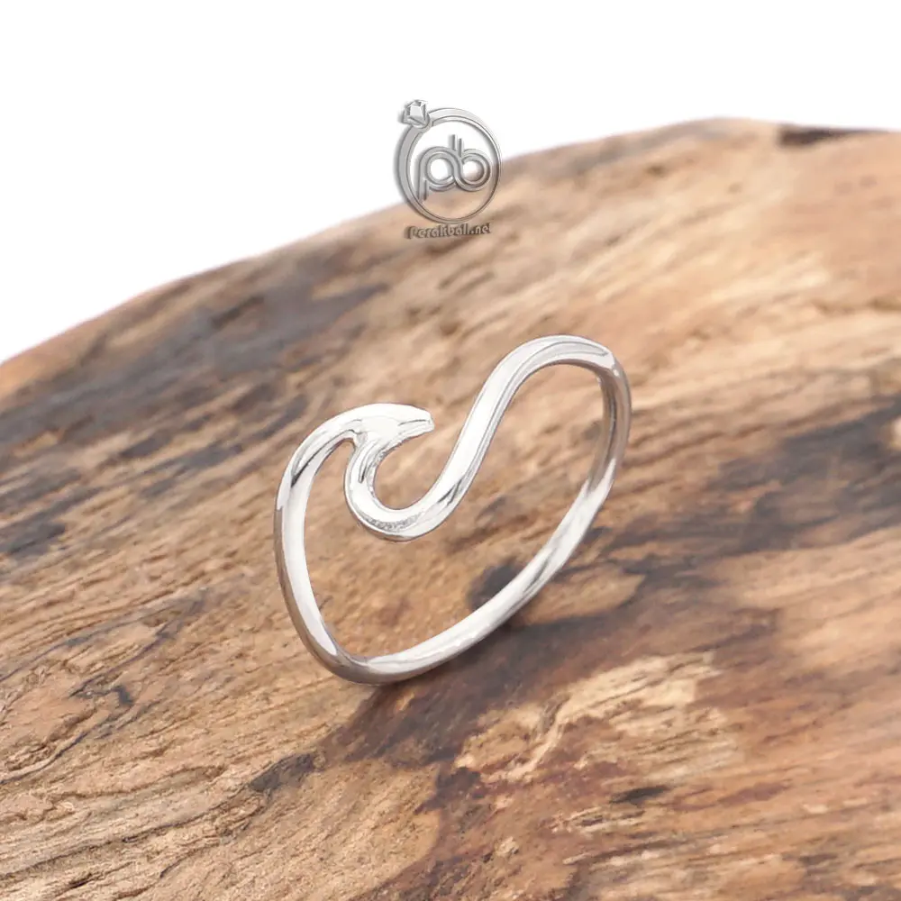 Cincin Perak Bali Silver Ring 925 Motif Ombak Kecil