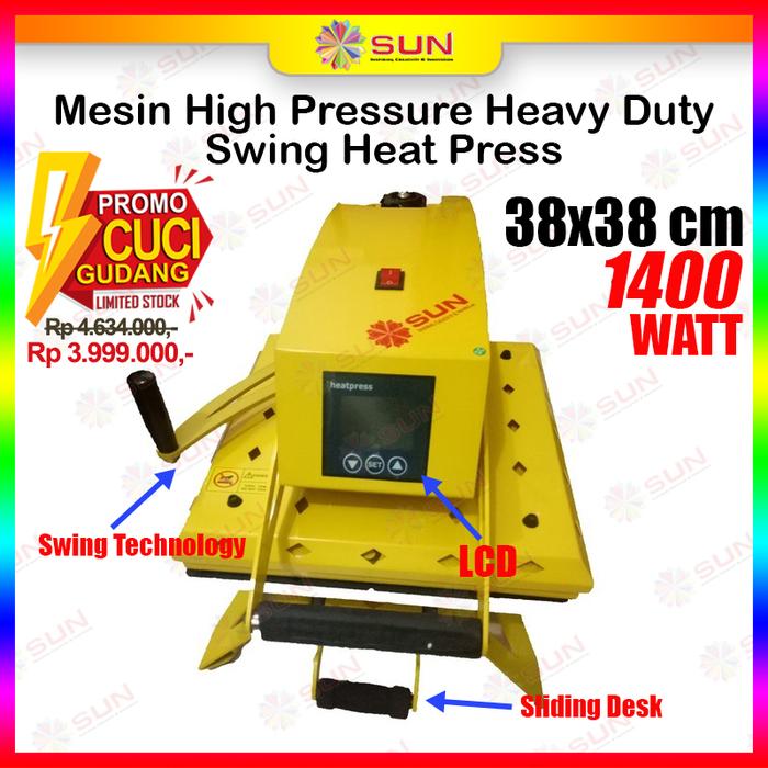Gambar Mesin Press Kaos Sablon Digital Swing 38 X 38 / SUN Swing Heavy Duty dari Sun Indonesia Kota Surabaya Tokopedia
