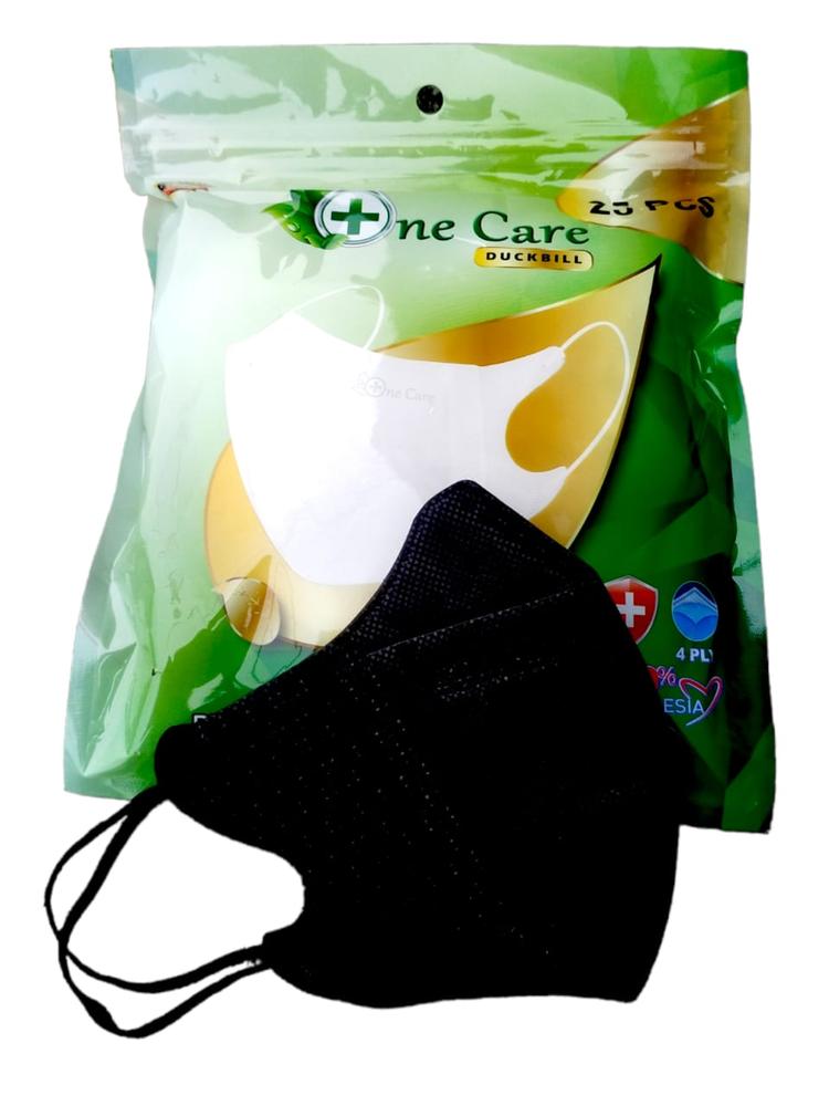 Masker Duckbill 4ply Embos Onecare isi 25pc Sachet Ziplock Kemenkes - PUTIH OC SACHET