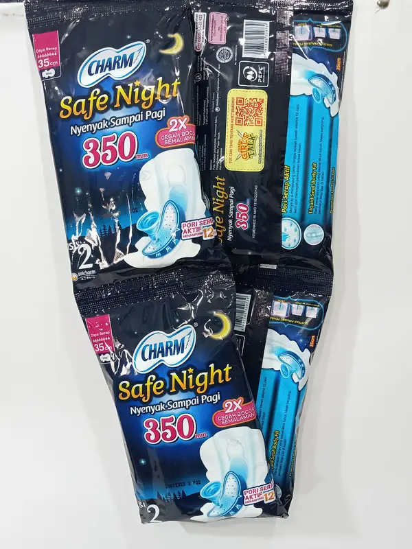 CHARM Safe Night RENCENG isi 10x2 pads wing 35 cm pembalut wanita 1