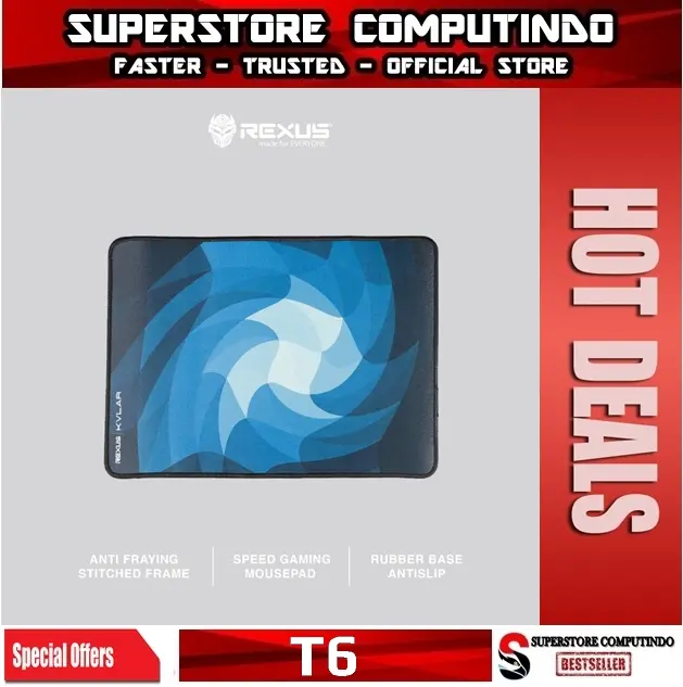 Rexus Kvlar T6 Gaming Mousepad Medium Size - Speed Edition 0