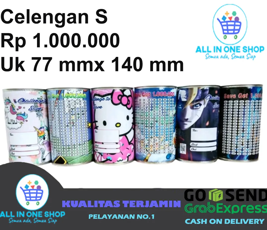 Celengan Target Full gambar S M L XL Viral Tiktok