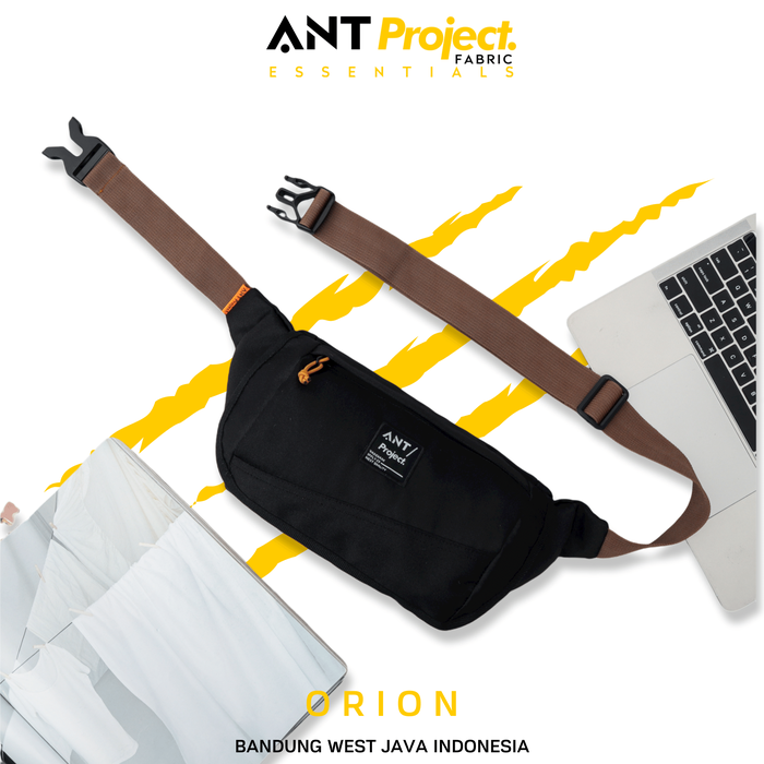 Gambar ANT PROJECT - Orion Sling Shoulder Waistbag Pria ZENON BLACK Tactical Dengan 4 Slot Extra & KYY 3 Zips Adjustable Fixlon Straps dari ANT Project Kota Bandung Tokopedia