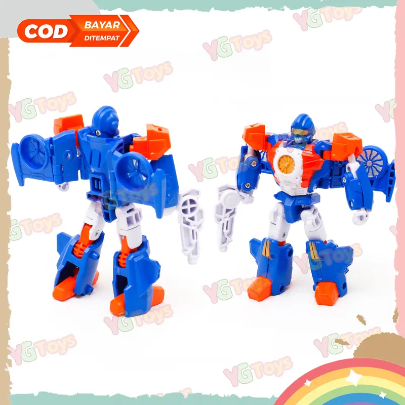 Boninitoys Mainan Robot Transformer Pesawat Jet Bisa Berubah 1