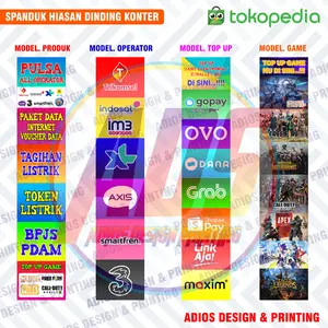 Spanduk Banner Konter / Hiasan Dinding Konter / Spanduk Operator