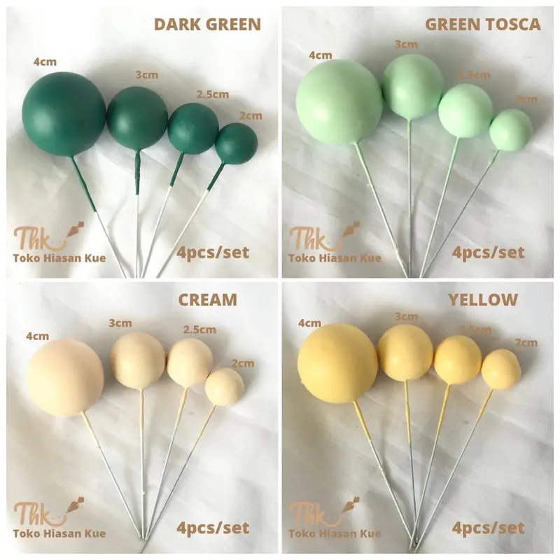 Cake Topper Hiasan Kue Bola Tusuk DOFF (4pcs/set) 2