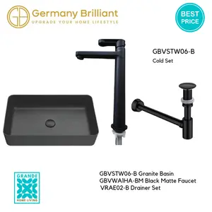 Germany Brilliant Wastafel Granit Set Kran Dingin GBVSTW06-B Custom