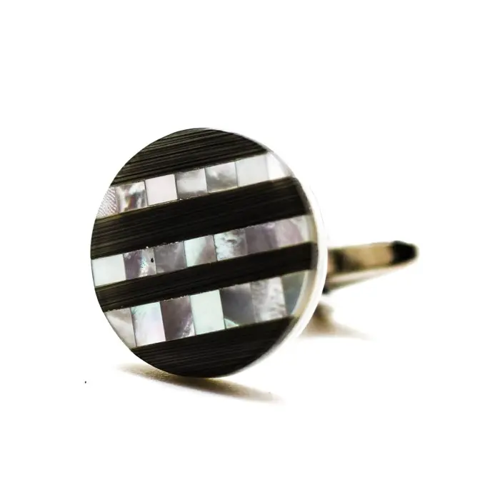 MOTHER OF PEARL & ONYX CUFFLINKS