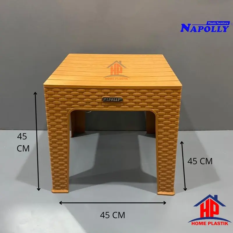 NAPOLLY - Meja Taman Rattan MRS Mapan 4545 / Meja Tamu / Meja Sudut 1