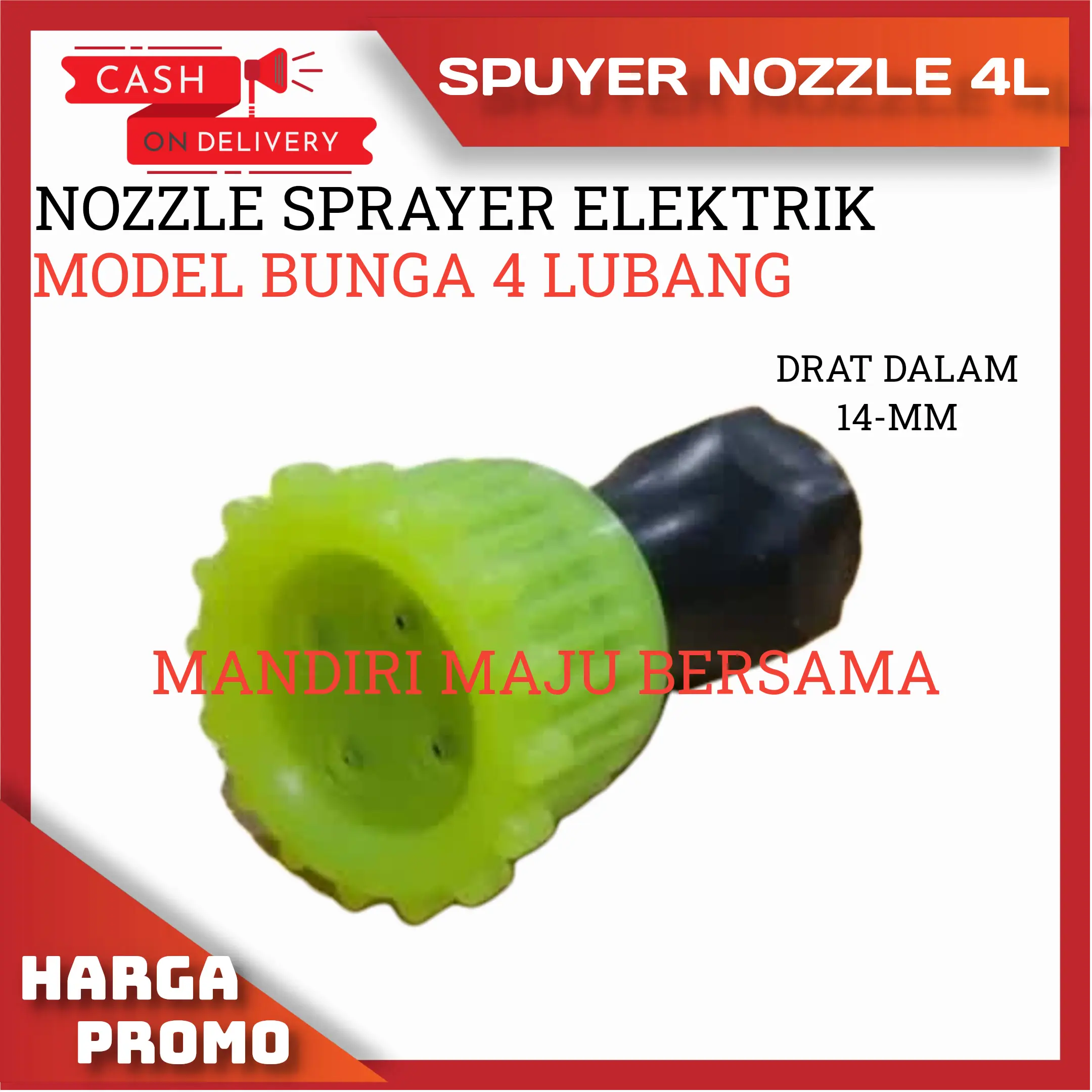 Nozzle plastik bunga 4 lubang titik mata Spuyer sprayer elektrik