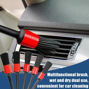 Sikat Pembersih Interior Mobil Brush 5 PCS Sikat Mobil Q129 Black