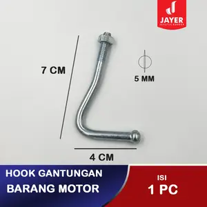 Hook Besi kaitan Gantungan barang belanjaan tas di motor Bahan Chrome