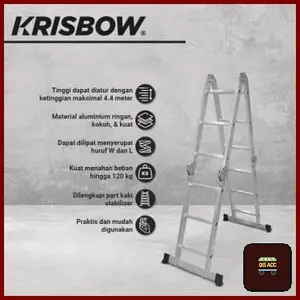 KRISBOW Tangga Lipat Aluminium Multifungsi 3.3 Mtr