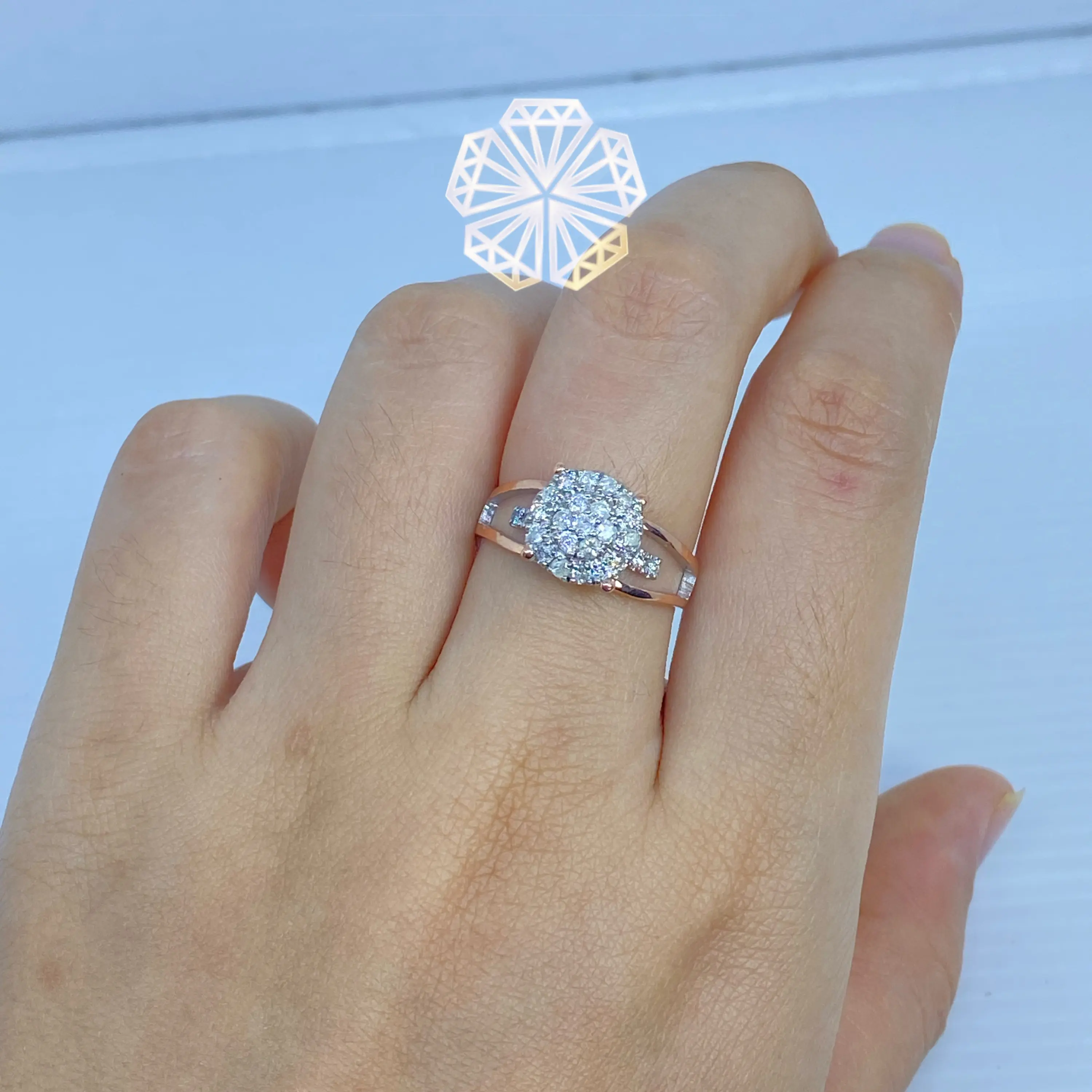 CINCIN EMAS PUTIH40%WANITA NATURAL BERLIAN EROPA0,37ct/27pcsNA267