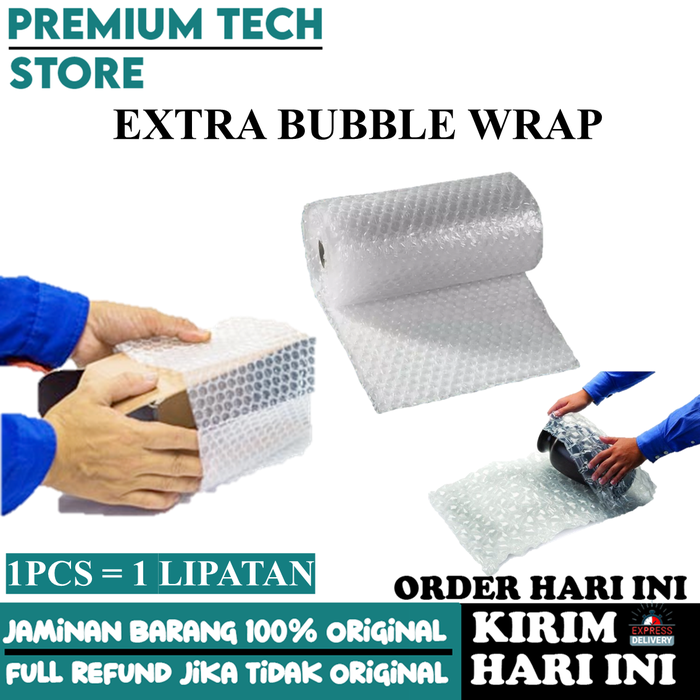 Gambar EXTRA PACKING BUBBLE WARP / PLASTIK GELEMBUNG UKURAN 1M X 125CM dari PREMIUM TECH STORE Kota Depok Tokopedia