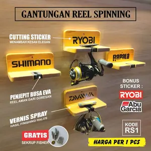 REEL STAND SPINNING REEL GANTUNGAN REEL SPINNING HOLDER REEL WOODSTAR
