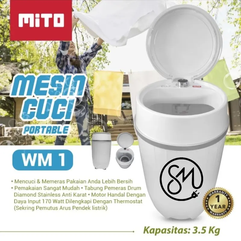 Mesin cuci Portable Mito WM1 WM-1 3.5 kg mini 1