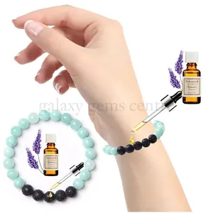 Gelang Batu Amazonite Combinasi Meteor Lava