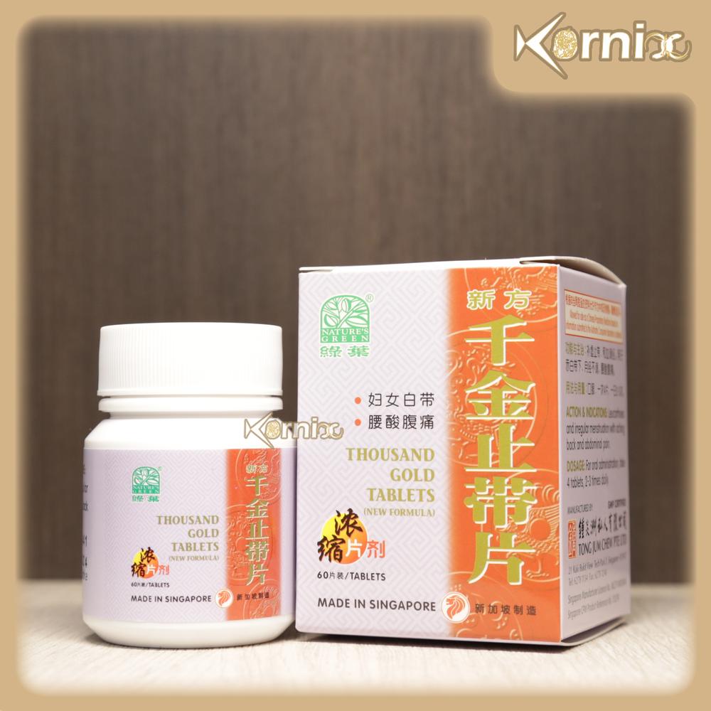 Nature's Green Thousand Gold Tablets Qian Jin Zhi Dai—Obat Keputihan