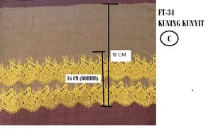 RENDA FT-34 KUNING KUNYIT Lebar: 32 cm