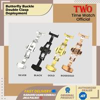 Gambar Automatic Push Button Buckle Butterfly Clasp 14mm 16mm 18mm 20mm 22mm - Silver, 18mm dari Alexandre Christie Indonesia Kota Bandung 1 Tokopedia