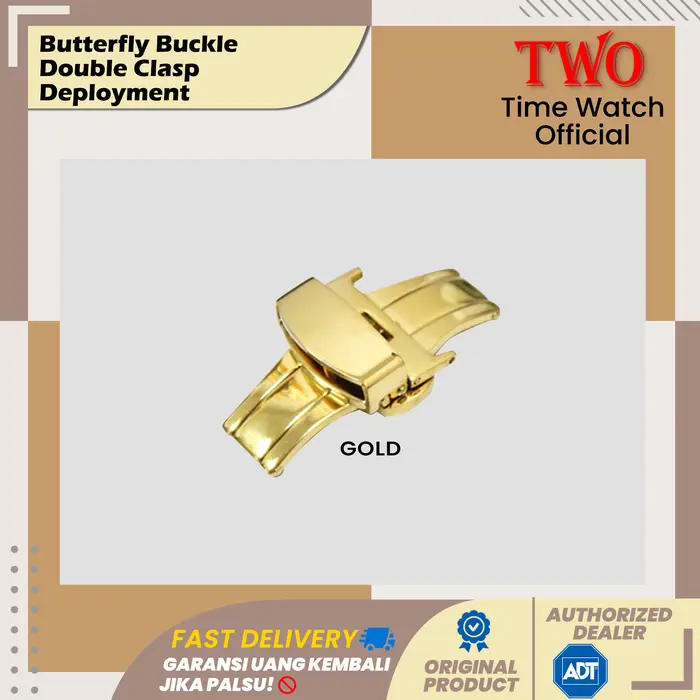 Gambar Automatic Push Button Buckle Butterfly Clasp 14mm 16mm 18mm 20mm 22mm - Silver, 18mm dari Alexandre Christie Indonesia Kota Bandung 5 Tokopedia