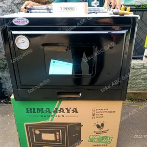 oven gas bima jaya 80x44 hitam via expedisi + peti kayu