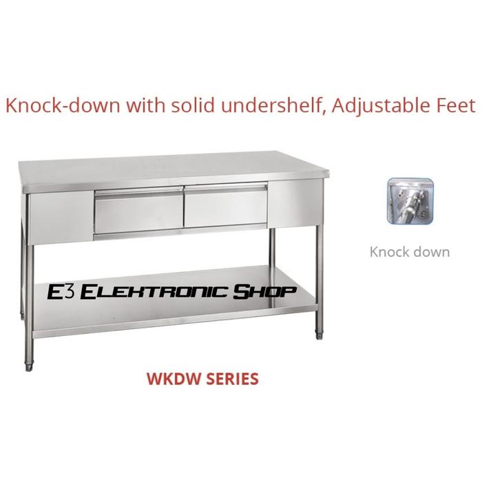Gambar Getra Working Table with Drawer WKDW-150 Meja Stainless + Laci WKDW 150 dari E3 Shop Elektronik Kota Administrasi Jakarta Utara Tokopedia