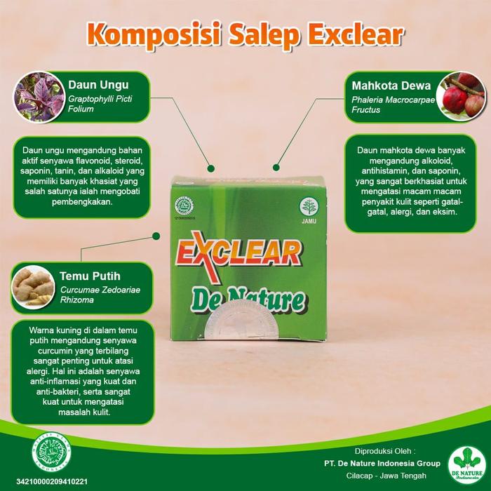 Gambar Salep Exclear Obat Gatal Exim,Kadas Kudis dari DeNature Sehat Kota Surabaya Tokopedia