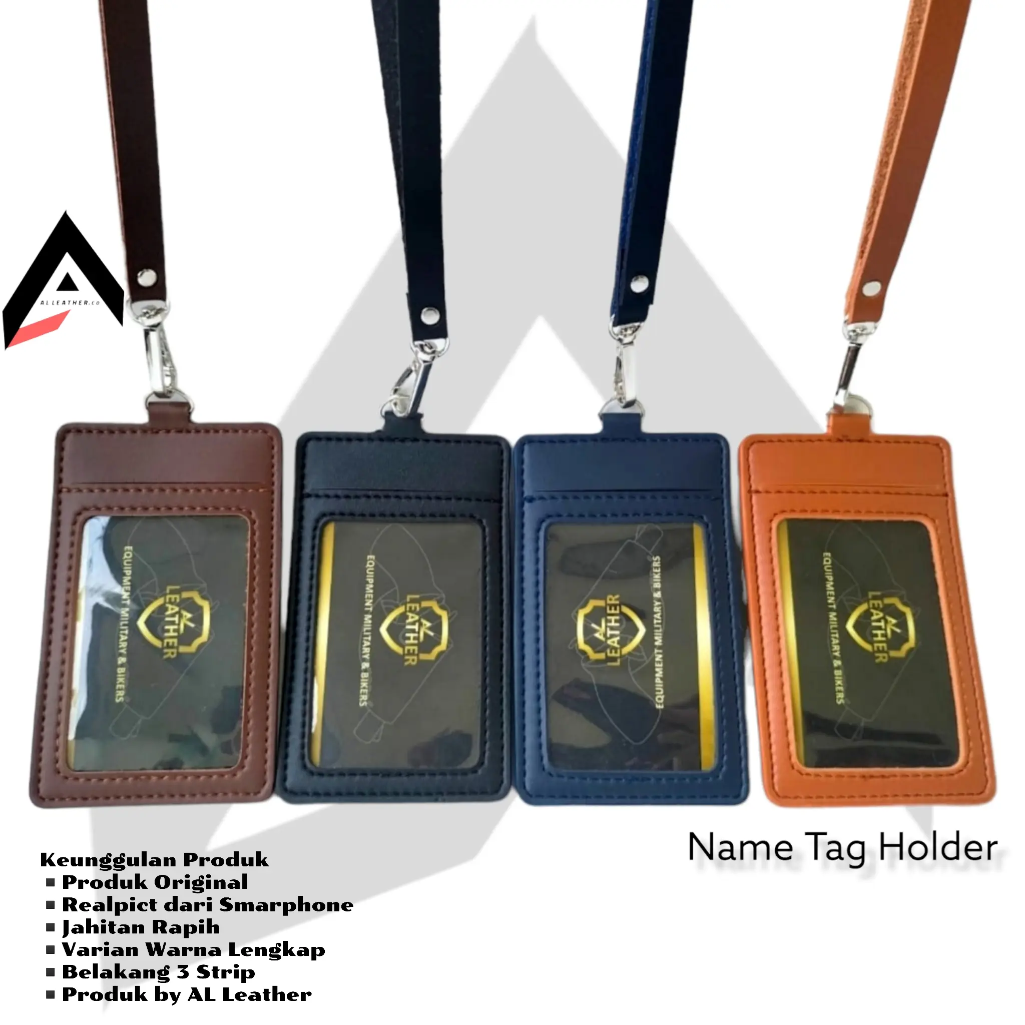 Name Tag Holder Lanyard Dompet Kartu ID Card by AL Leather