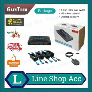 HDMI KVM Switch 4 port Support 4K Include 4 pcs Kabel KVM HDMI