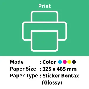 print warna A3+, sticker bontax glossy