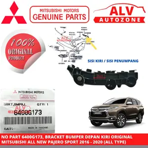 BRACKET BREKET BUMPER DEPAN KIRI ORIGINAL ALL NEW PAJERO 6400G173