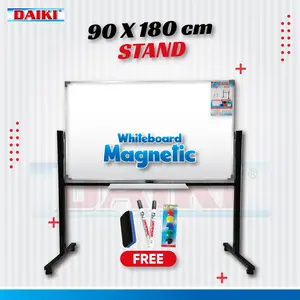 Whiteboard / Papan Tulis Magnet DAIKI Double Face stand Uk 90x180 Cm