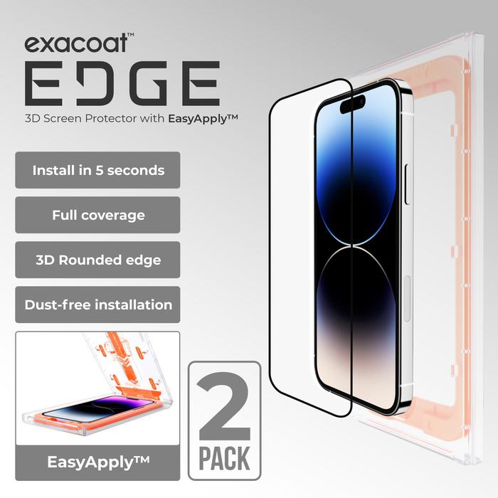 Gambar EDGE 3D Screen Protector with EasyApply by Exacoat for iPhone [2pcs] - X/XS/11 Pro dari Exacoat Kota Bekasi Tokopedia
