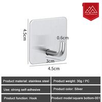 Gambar Gantungan Baju Gantungan Dinding Dapur Kamar Mandi Adhesive Wall Hook Hanger Stainless Steel - SILVER dari Toso Mart Kota Administrasi Jakarta Pusat 2 Tokopedia