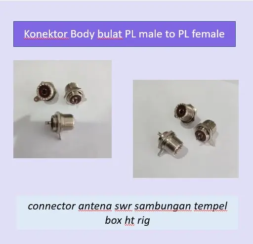 Konektor body bulat PL male to PL female connector antena Murah Grosir