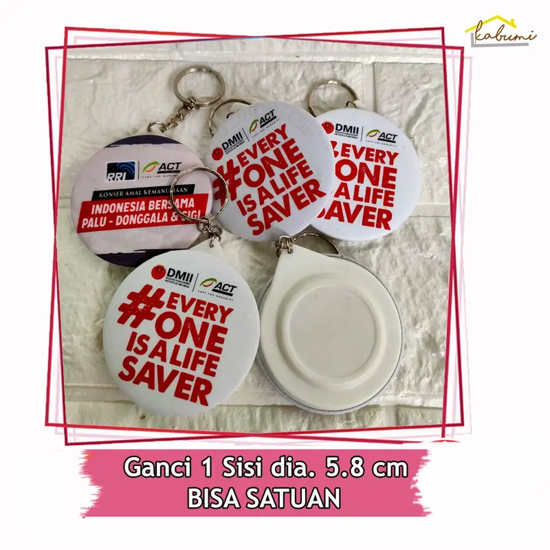 ganci gantungan kunci 1 sisi 58mm TANPA MINIMUM ORDER 0