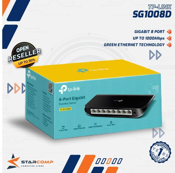 Gambar TP-LINK SG1008D 8 Port Gigabit 10/100/1000Mbps Desktop Switch TPLINK dari Starcomp Purwokerto Kab. Banyumas Tokopedia