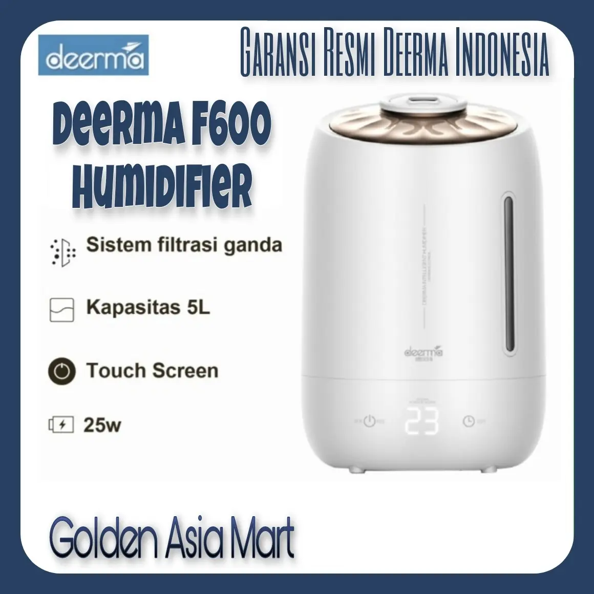Deerma Humidifier Pelembab Udara Ultrasonic F600 AromaTheraphy
