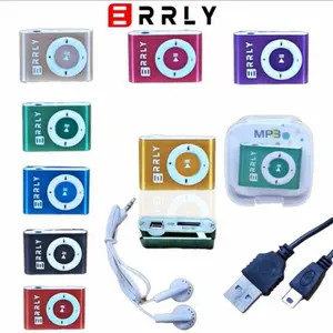 MP3 Besi Mini Music Player Bahan Metal Mp3 jepit slot memory card
