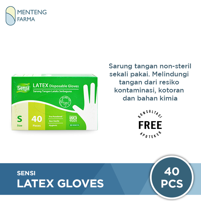 Gambar Sensi Latex Disposable Gloves Size S Isi 40 - Sarung Tangan Serbaguna dari Menteng Farma Kota Administrasi Jakarta Pusat Tokopedia
