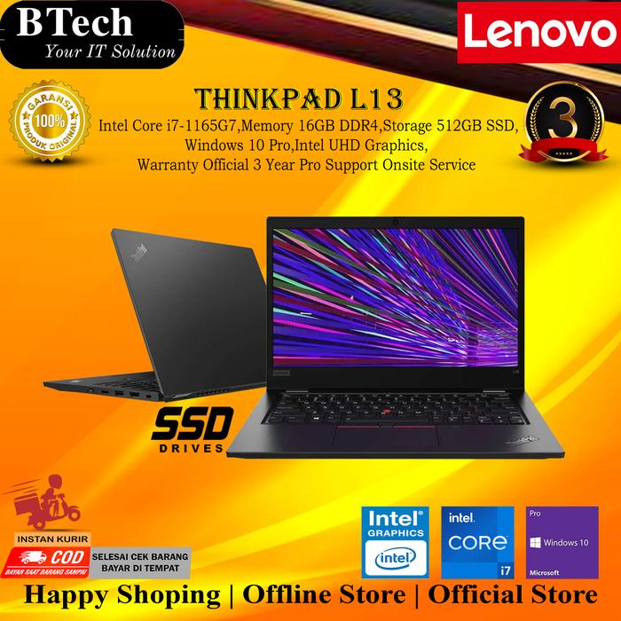 Jual Lenovo Thinkpad L13 G2 Core i7-1165G7 16GB 512GB SSD VGA