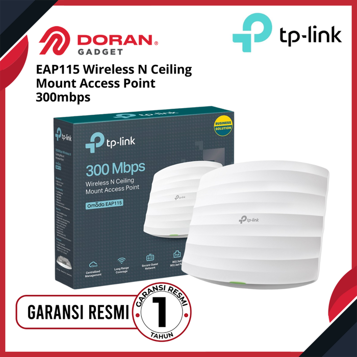 Gambar TP-Link EAP115 Eap-115 300Mbps Wireless Ceiling Mount Access Point dari Doran Gadget Official Store Kota Surabaya Tokopedia