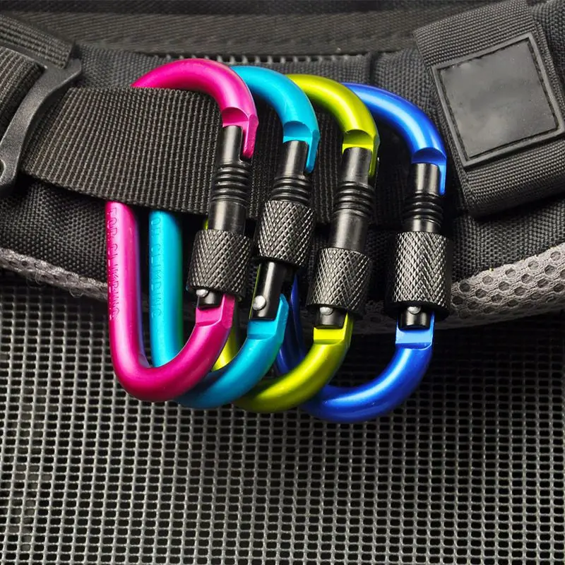 Carabiner Quickdraw Screw 8D Gantungan Kunci Aluminium Alloy Keychain